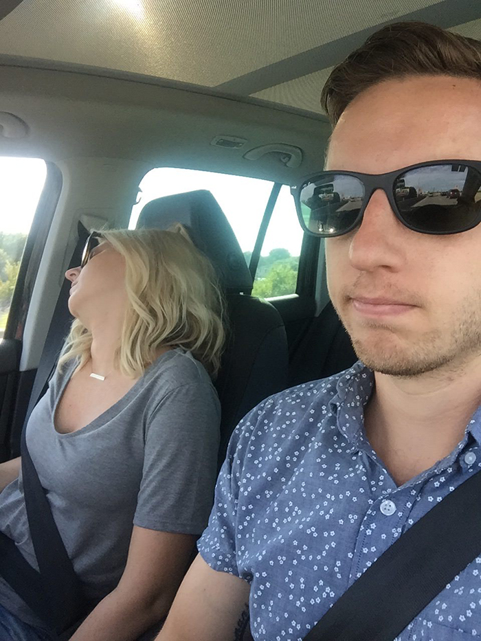Husband Takes Photos From All The Fun Road Trips With His Wife And It's